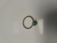 CS2085/2026 SILVER RING WITH SMALL TURQUOISE STONE 